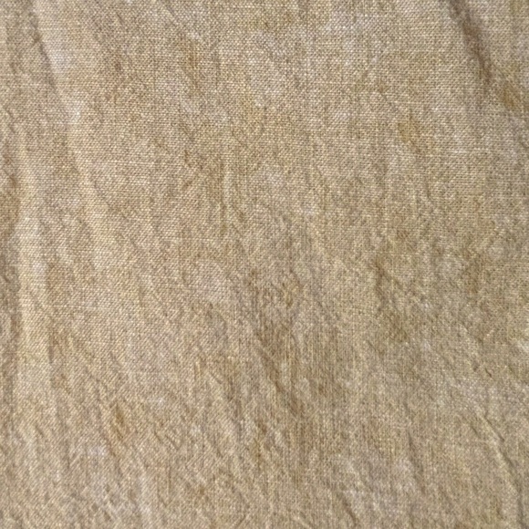 Linen Cotton Button Front A-Line Pin Up Rockabilly Full Midi Skirt Yellow Sz 12 - Picture 5 of 10